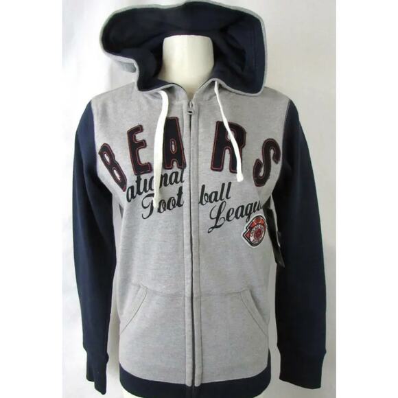 CARL BANKS 4HER Women's Chicago Bears Kick Off Football Full Zip Sweatshirt Sz M - Picture 3 of 8